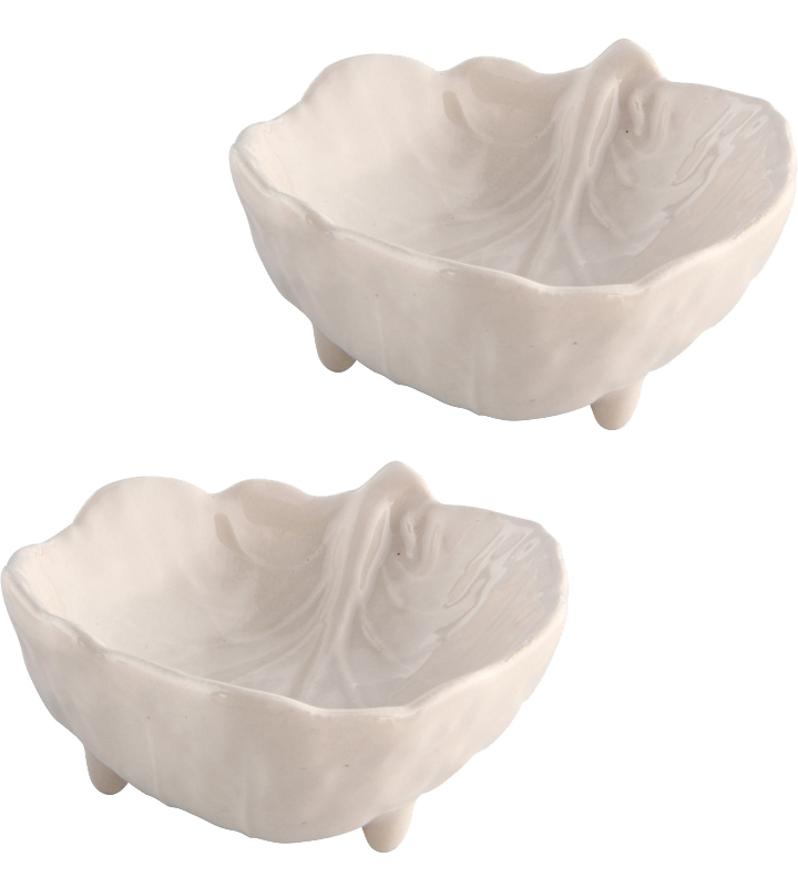 Набор 4 салатника Bordallo Pinheiro Cabbage 9x7.5см Бежевые