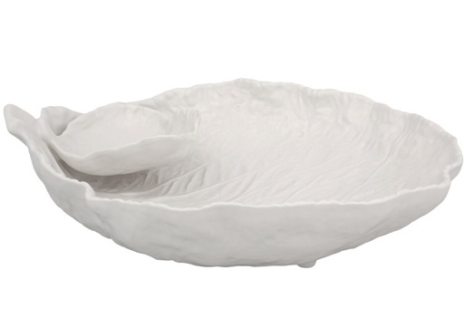 Набор 2 блюда с соусником Bordallo Pinheiro Cabbage 28x20см Бежевый
