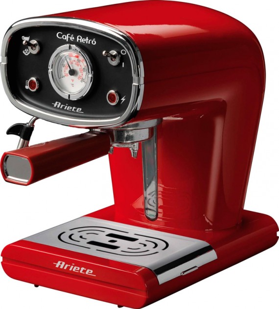 Кавоварка Еспресо з функцією капучинатора Ariete 1388 RED Retro