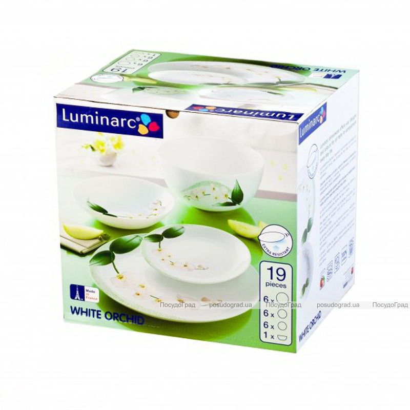 Столовий сервіз Luminarc White Orchid на 6 персон 19 предметів