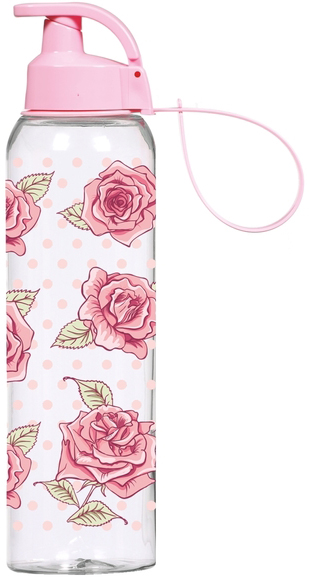 Бутылка спортивная Herevin Pink Rose 750мл с петлей для переноса