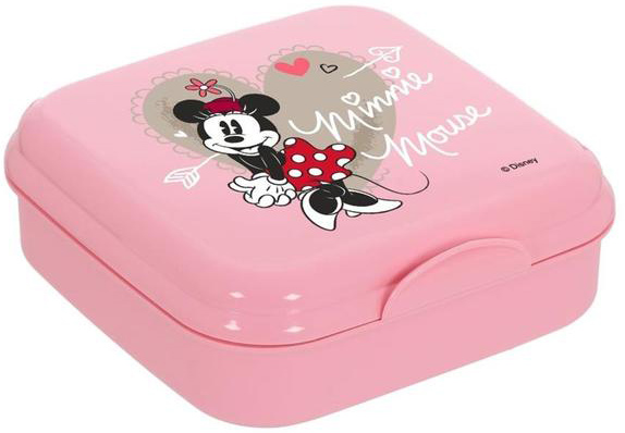 Ланч-бокс Herevin Disney Minnie Mouse 15х15х5см пластик, розовый