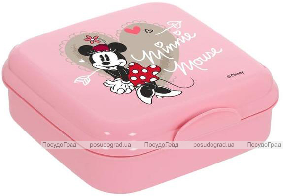 Ланч-бокс Herevin Disney Minnie Mouse 15х15х5см пластик, рожевий