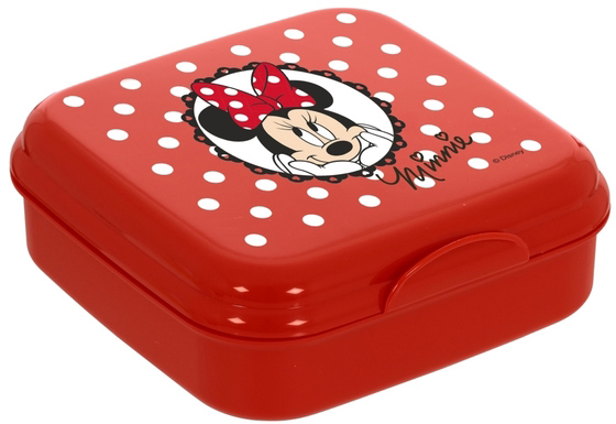 Ланч-бокс Herevin Disney Minnie Mouse 15х15х5см пластик, красный
