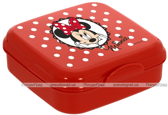 Ланч-бокс Herevin Disney Minnie Mouse 15х15х5см пластик, червоний