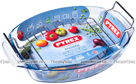 Форма для випічки з решіткою Pyrex Irresistible 39х27х7см, жароміцне скло
