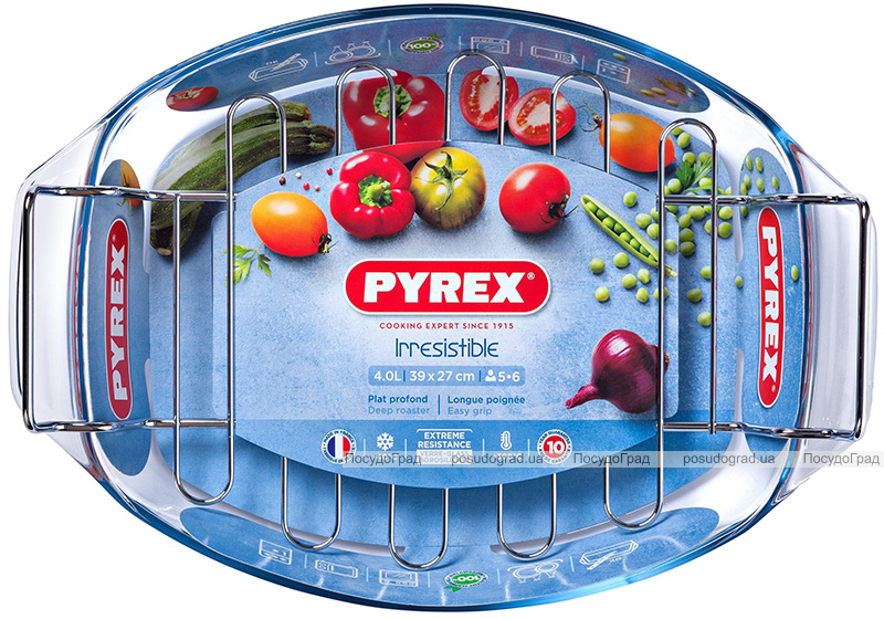Форма для випічки з решіткою Pyrex Irresistible 39х27х7см, жароміцне скло