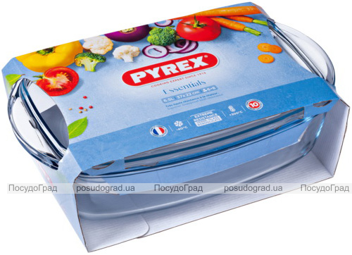 Форма для запекания (утятница) Pyrex Essentials 37х22см (6.5л), жаропрочное стекло