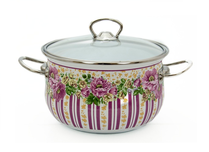 Каструля емальована SAVASAN "Квіти" 2.9л