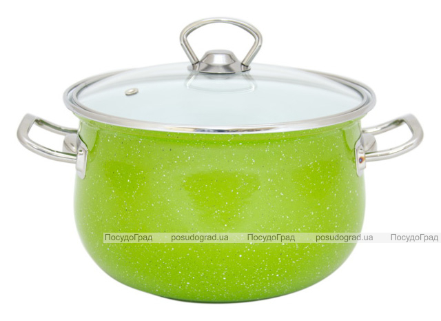 Кастрюля эмалированная Infinity "Green Granite" 5л с индукционным дном