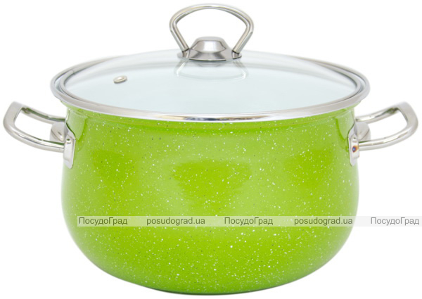 Каструля емальована Infinity "Green Granite" 6.5л з індукційним дном