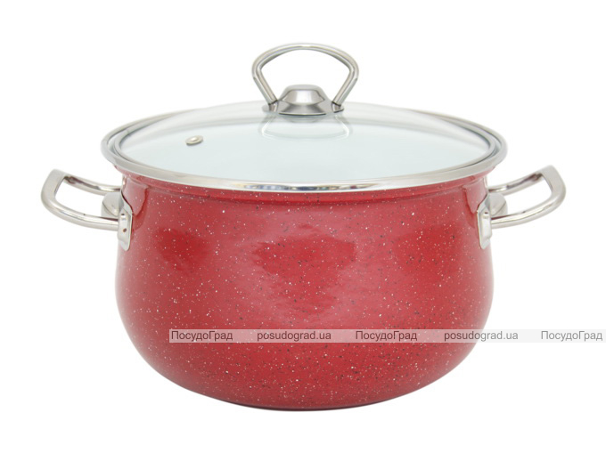 Каструля емальована Infinity "Red Granite" 3.7л, індукційна