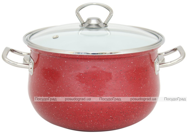 Каструля емальована Infinity "Red Granite" 6.5л, індукційна
