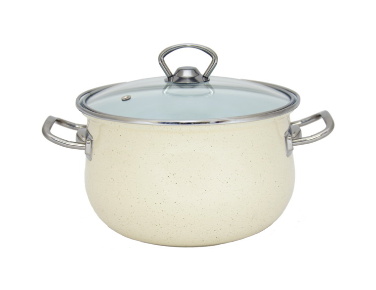 Каструля емальована Infinity "Beige Granite" 2.1л з індукційним дном