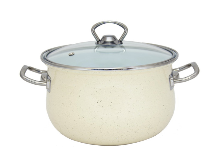 Каструля емальована Infinity "Beige Granite" 2.9л з індукційним дном