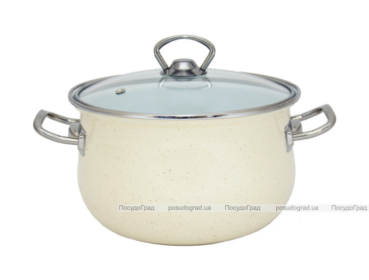 Каструля емальована Infinity "Beige Granite" 2.9л з індукційним дном