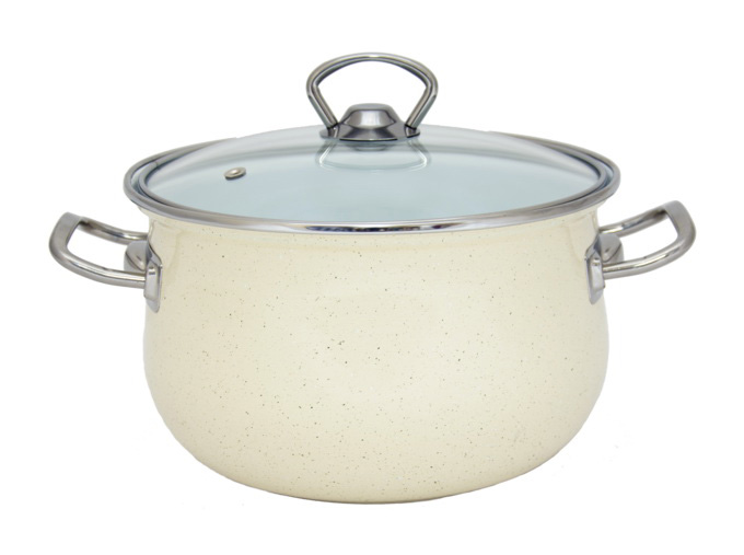 Каструля емальована Infinity "Beige Granite" 3.7л з індукційним дном