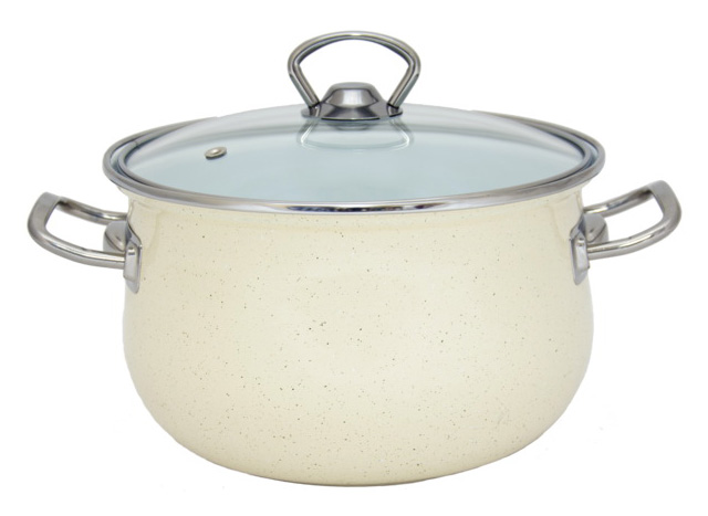 Каструля емальована Infinity "Beige Granite" 5л з індукційним дном