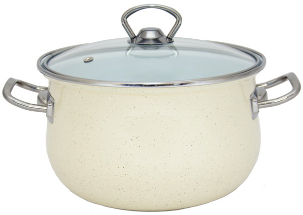 Каструля емальована Infinity "Beige Granite" 6.5л з індукційним дном