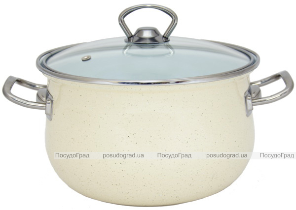 Каструля емальована Infinity "Beige Granite" 6.5л з індукційним дном