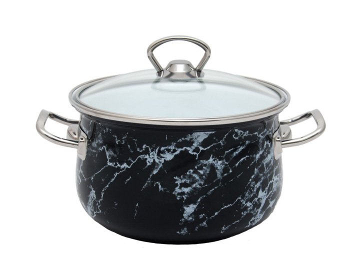 Каструля емальована Infinity "Black Marble" 2.9л, індукційна