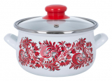 Каструля емальована Infinity Red Flowers 4.8л, індукційна