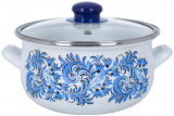 Каструля емальована Infinity Blue Flowers 6л, індукційна