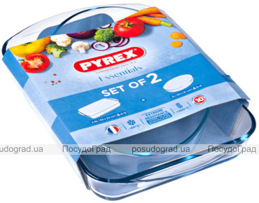 Набор 2 формы для выпечки Pyrex Essentials 30х21см, 35х23см, жаропрочное стекло
