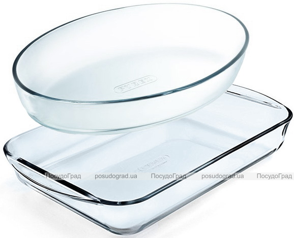 Набор 2 формы для выпечки Pyrex Essentials 30х21см, 35х23см, жаропрочное стекло