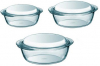 Набір каструль Pyrex Essentials 1.4л, 2.1л, 3л, жароміцне скло