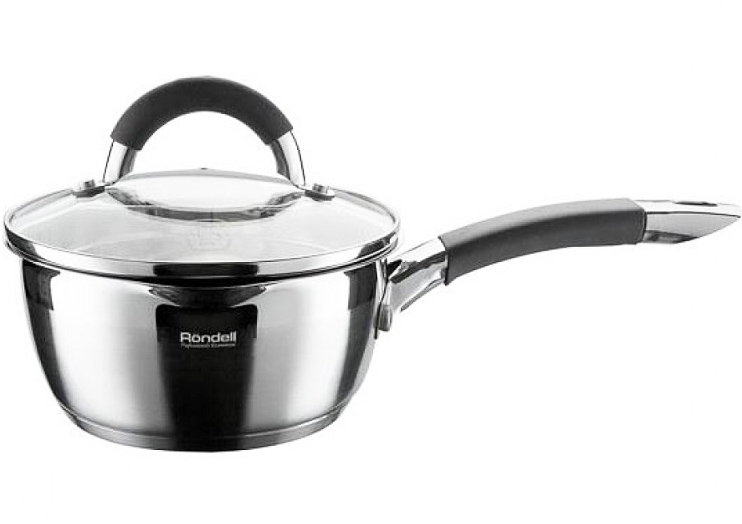 Ковш Rondell Flamme 1.3л со стеклянной крышкой
