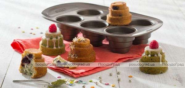 Форма для кексів і маффінів Pyrex Asimetria 29х18см 6 осередків, піраміда
