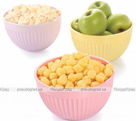 Салатник круглий Bager пластиковий 4000мл, рожевий