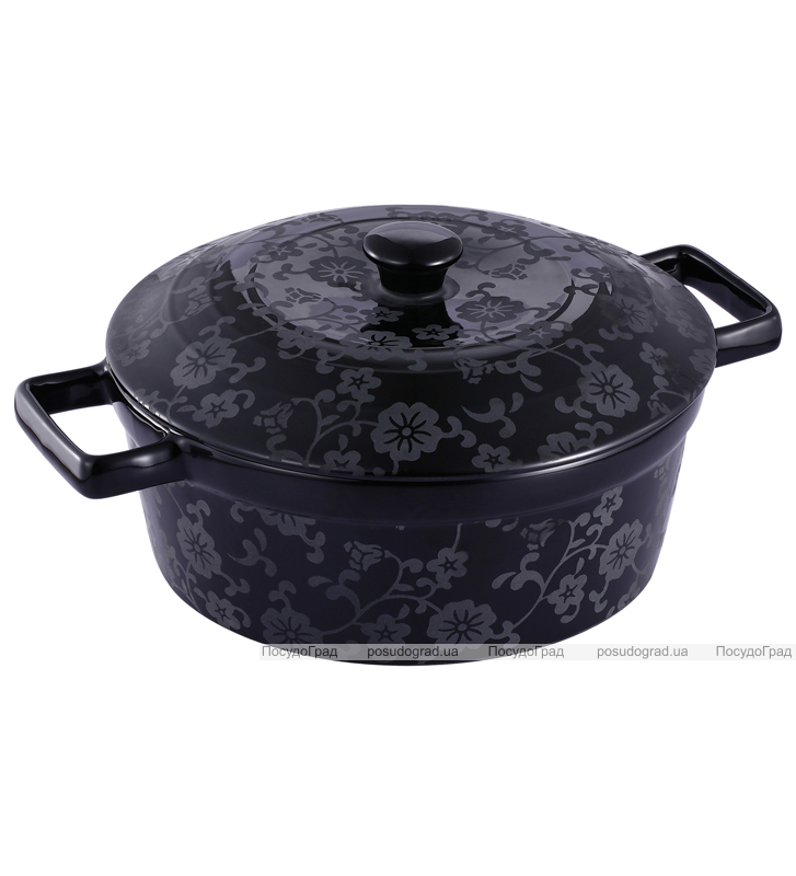 Кастрюля для запекания VaBene Black круглая 3л с крышкой