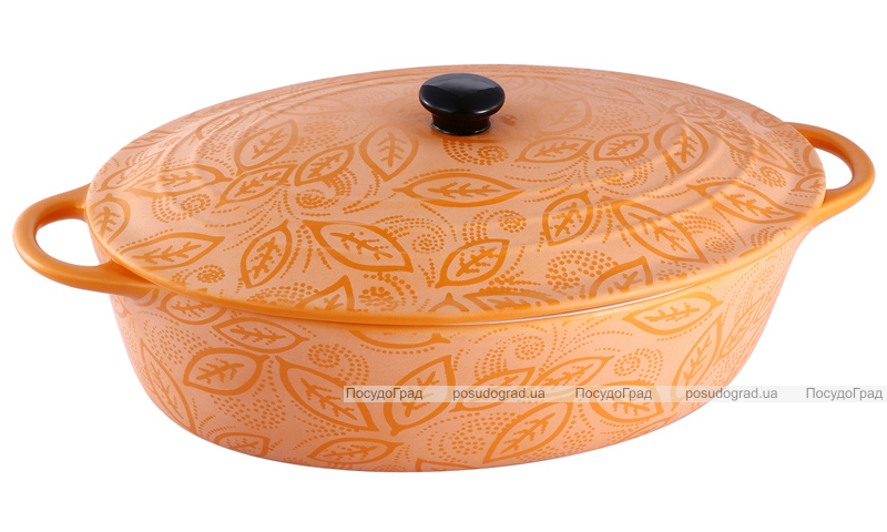 Каструля-гусятниця керамічна VaBene Orange 2,6л з кришкою