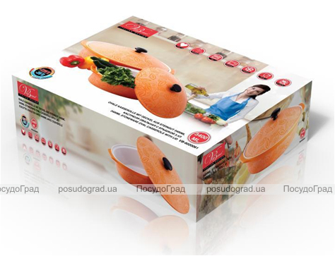 Кастрюля для запекания VaBene Orange 2л с крышкой