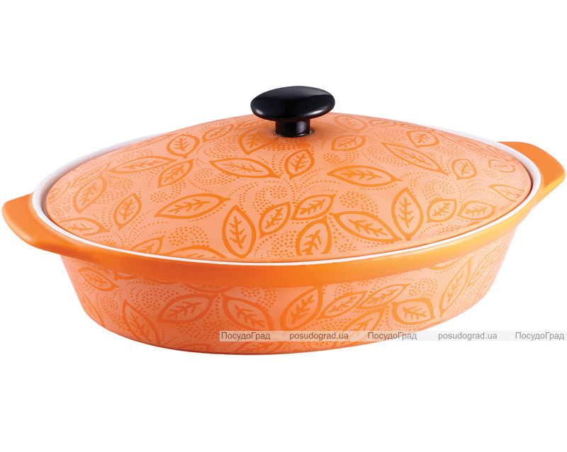 Каструля-гусятниця керамічна VaBene Orange 3,4 л з кришкою
