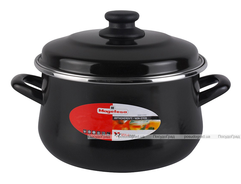 Каструля Vitrinor Black 3.7л з антипригарним покриттям і емальованою кришкою