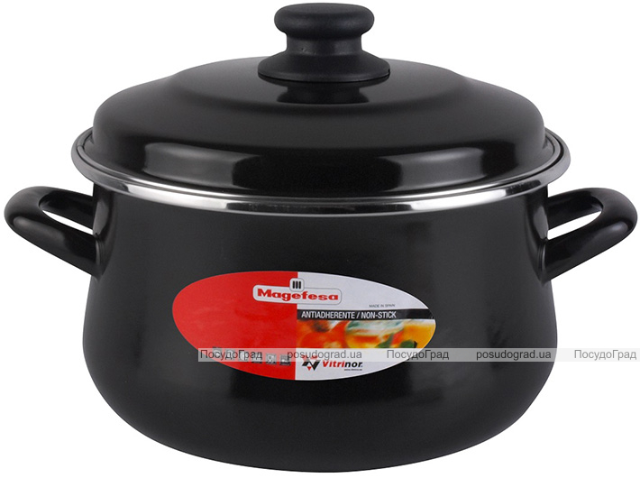 Каструля Vitrinor Black 6.3л з антипригарним покриттям і емальованою кришкою