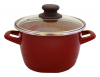 Каструля емальована Vitrinor Toscana Terracota 1.5л зі скляною кришкою