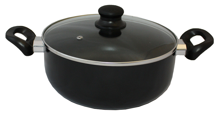 Каструля Vitrinor Vitral Black 3.5л емальована зі скляною кришкою