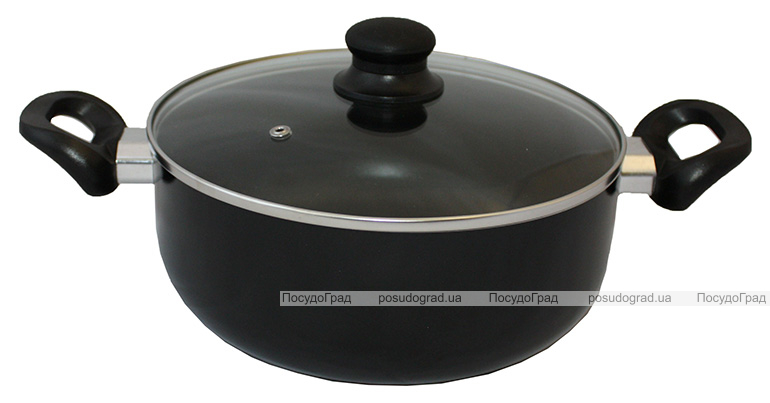 Каструля Vitrinor Vitral Black 3.5л емальована зі скляною кришкою