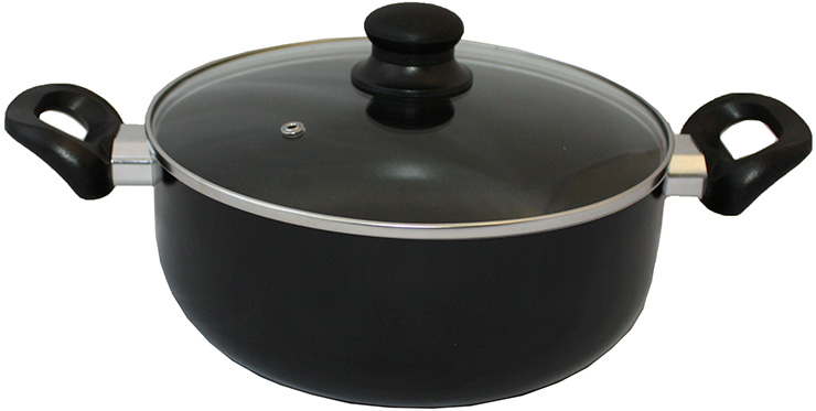 Каструля Vitrinor Vitral Black 3.9л емальована зі скляною кришкою