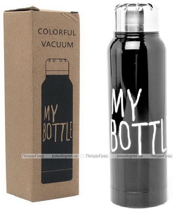 Термос My Bottle 300мл чорний зі сталевою кришкою