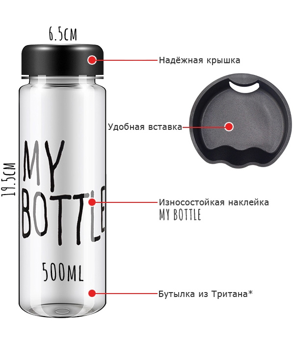 Пляшка My Bottle 500мл, жовта + лляний чохол
