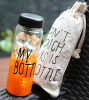 Пляшка My Bottle 500мл, чорна + лляний чохол