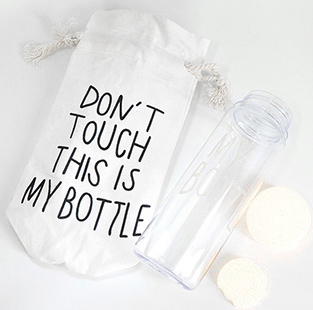 Пляшка My Bottle 500мл, біла + лляний чохол