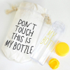 Пляшка My Bottle 500мл, жовта + лляний чохол