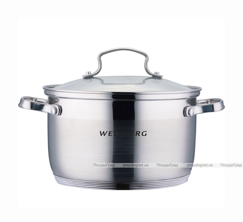 Каструля Wellberg Alicante 2.7л зі скляною кришкою і мірною шкалою