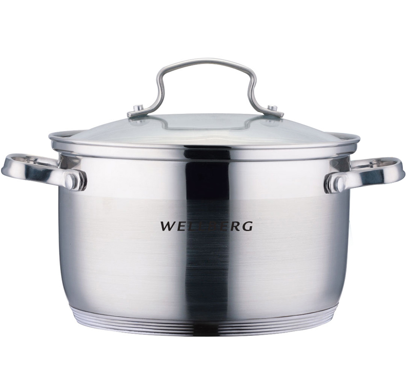 Каструля Wellberg Alicante 6.3л зі скляною кришкою і мірною шкалою